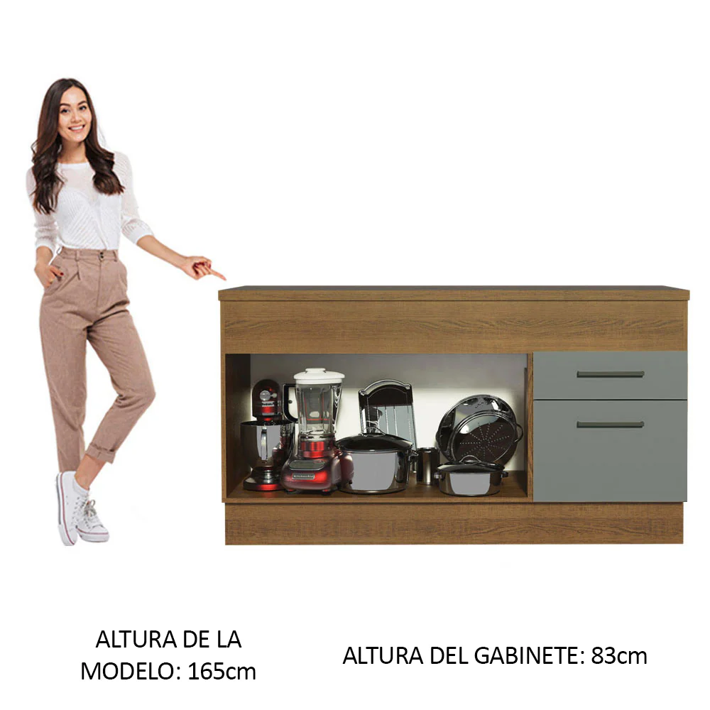 Bajo mesada Madesa Agata 150 Cm 2 Puertas 2 Cajones - Image 4