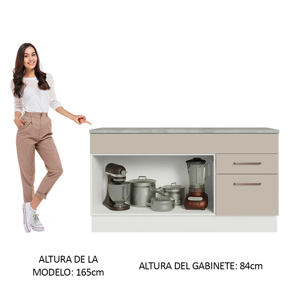 Bajo mesada Madesa Agata 150 Cm 2 Puertas 2 Cajones - Image 4