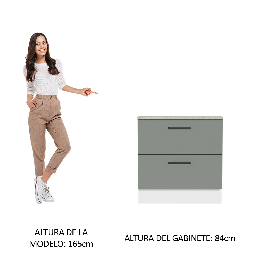 Bajo mesada Madesa Agata 80 Cm 2 Cajones - Image 3