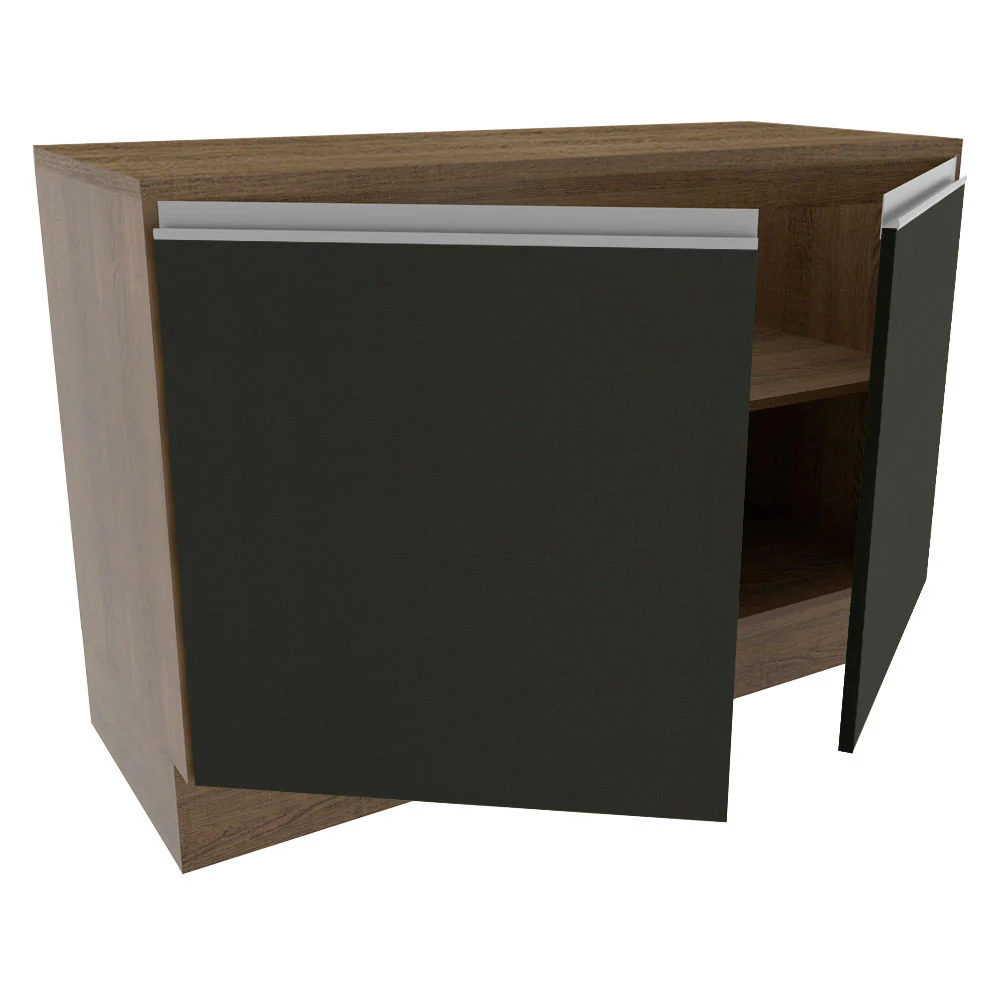 Bajo Mesada Cocina 120 x 60 cm 2 Puertas (Con Mesada) Marrón/Negro Glamy Madesa - Image 7