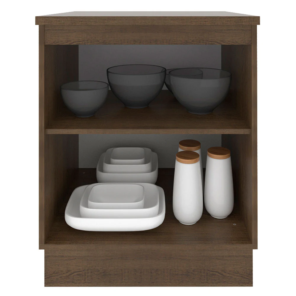 Bajo Mesada Madesa Glamy 60 x 60 cm 1 Puerta (Con Mesada) Marrón/Blanco - Image 5