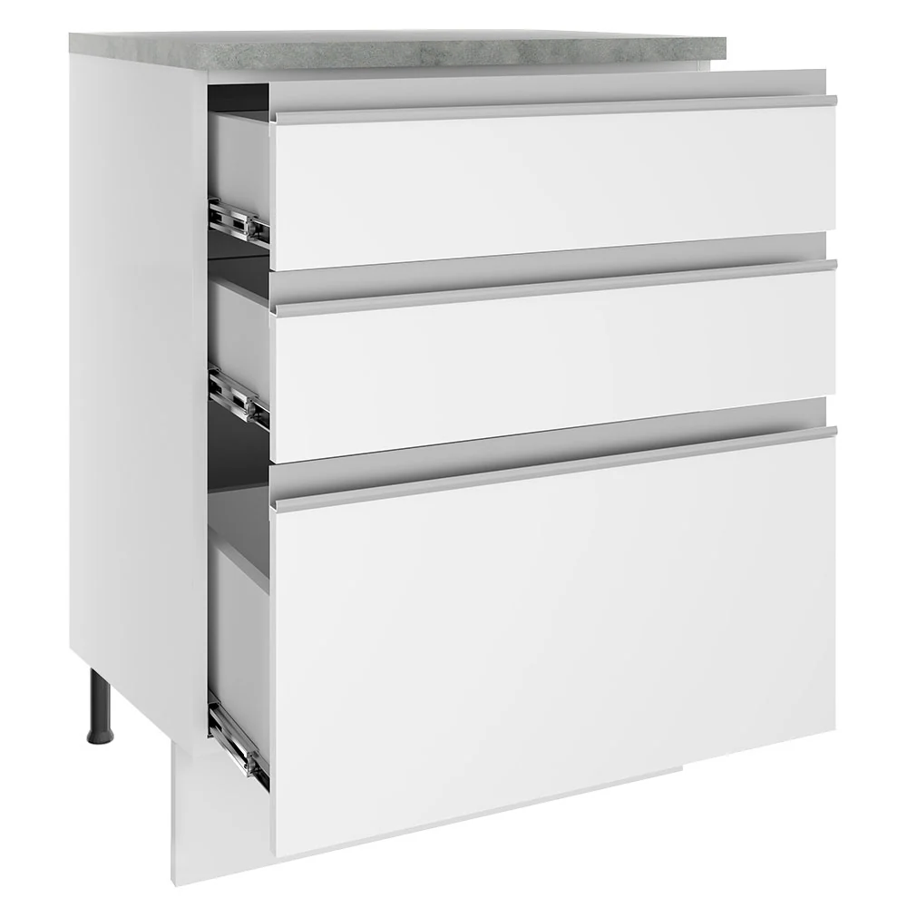 Bajo Mesada Madesa Glamy 60 x 60 cm 3 Cajones (Con Mesada) Blanco - Image 3