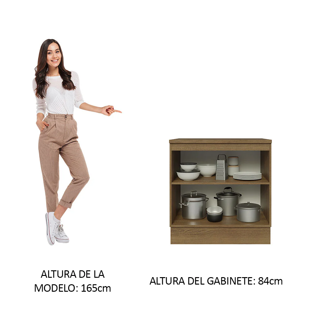 Bajo Mesada Madesa Glamy 80 x 60 cm 2 Puertas (Con Mesada) Marrón - Image 4