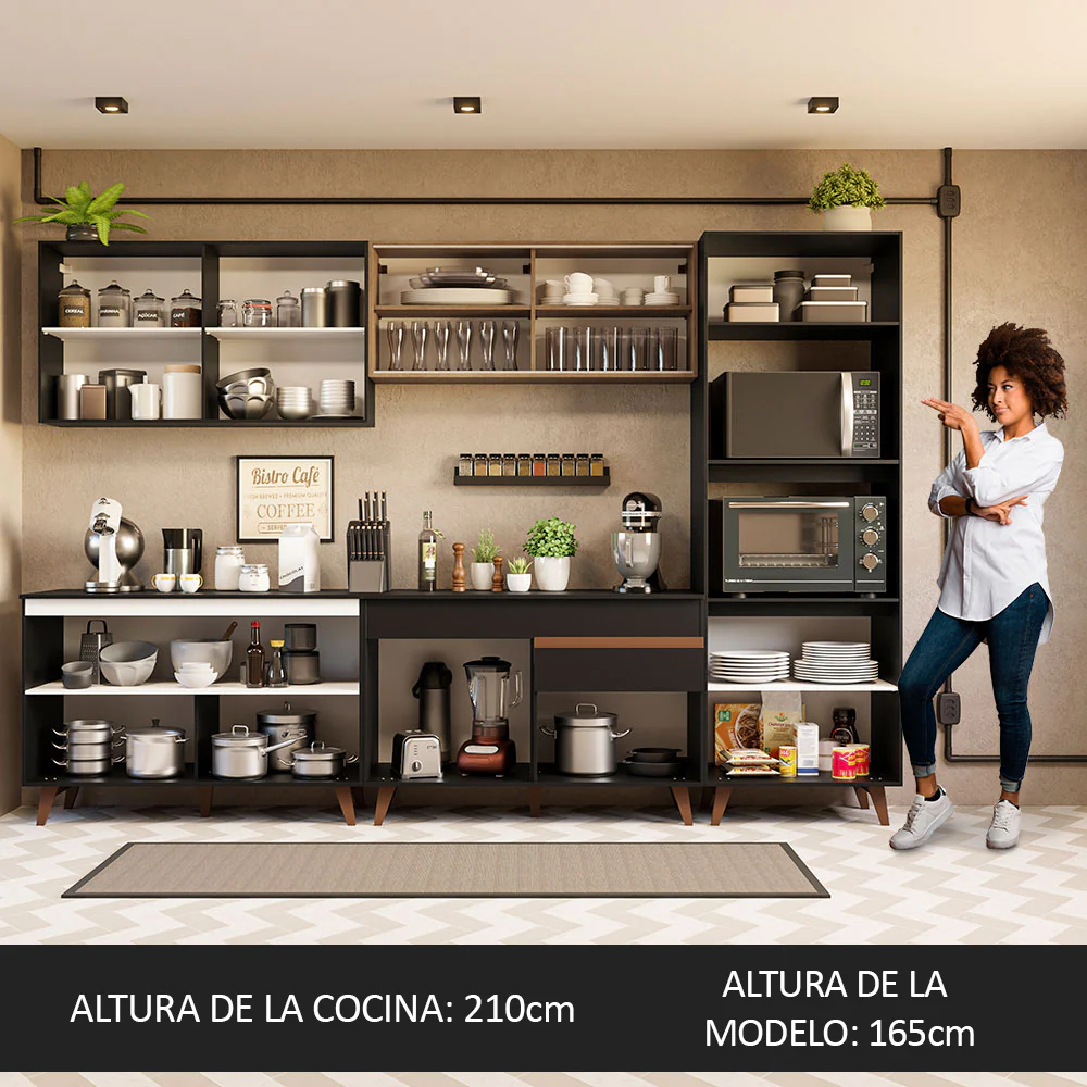 Combo completo de Cocina Madesa Reims 310cm Negro/Marrón 01 - Image 6