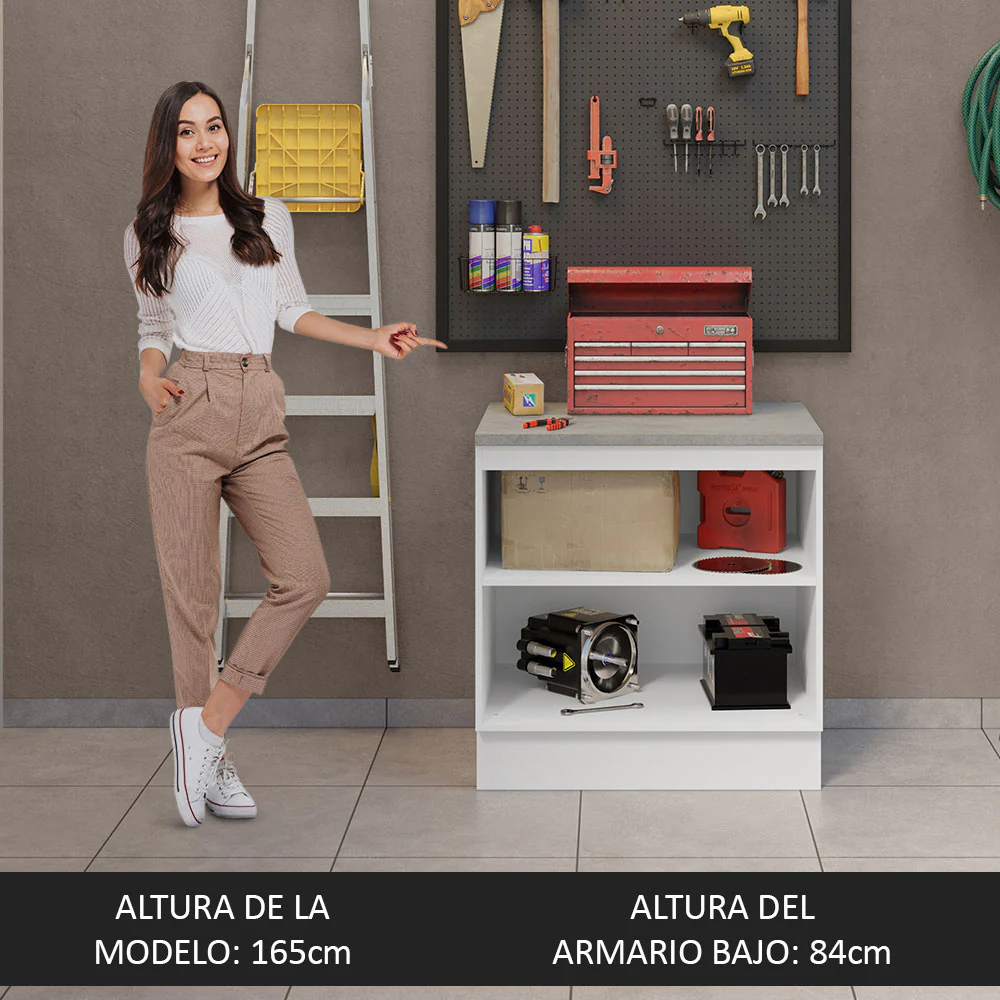 Bajo Mesada Multiuso 80cm 2 Puertas Blanco/Negro Agata Madesa - Image 5