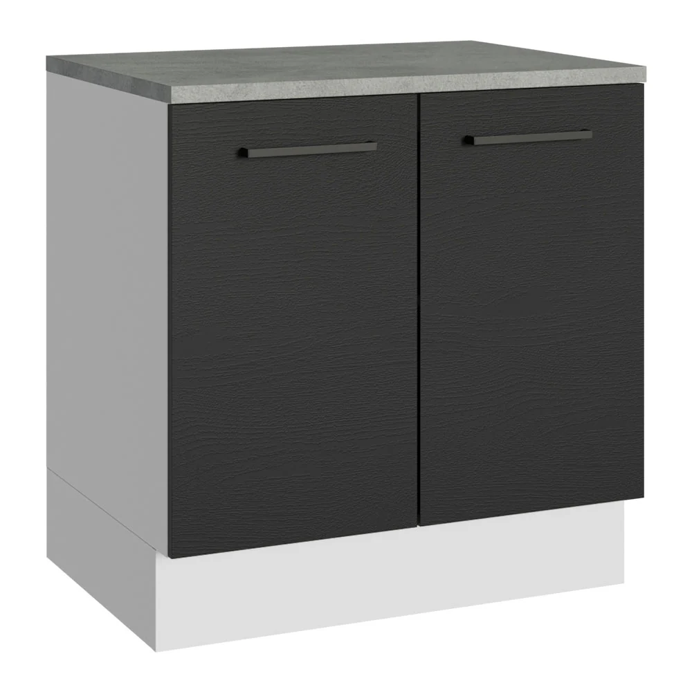 Bajo Mesada Multiuso 80cm 2 Puertas Blanco/Negro Agata Madesa - Image 7