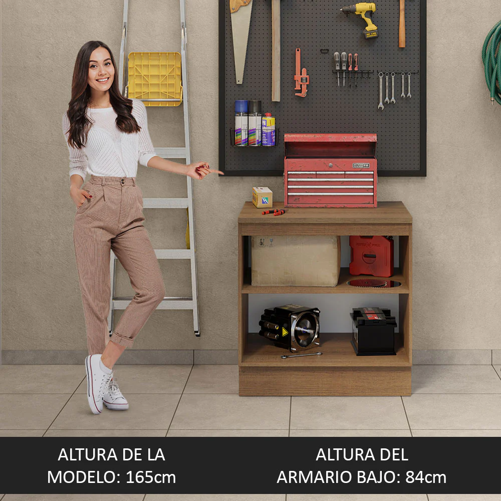 Bajo Mesada Multiuso 80cm 2 Puertas Marrón/Gris Agata - Image 5