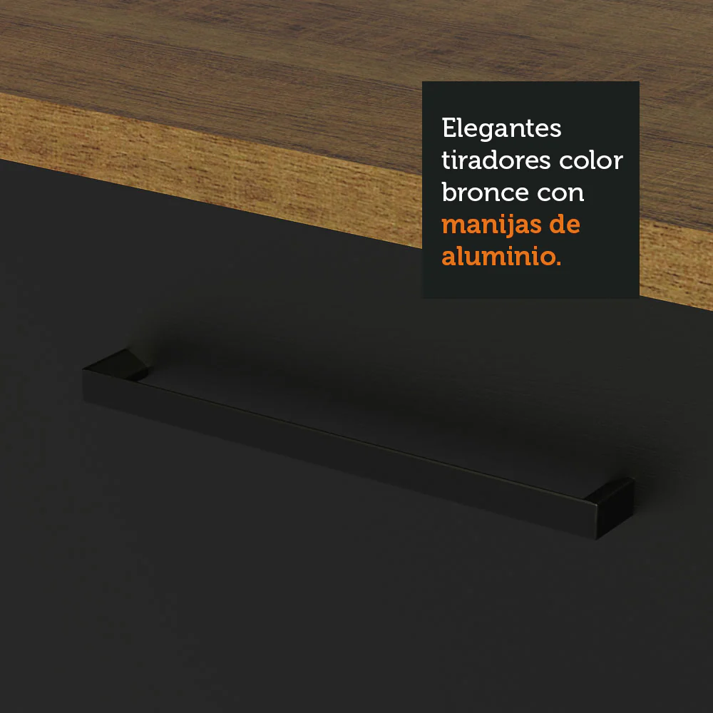 Bajo Mesada Multiuso 80cm 2 Puertas Marrón/Negro Agata Madesa - Image 6