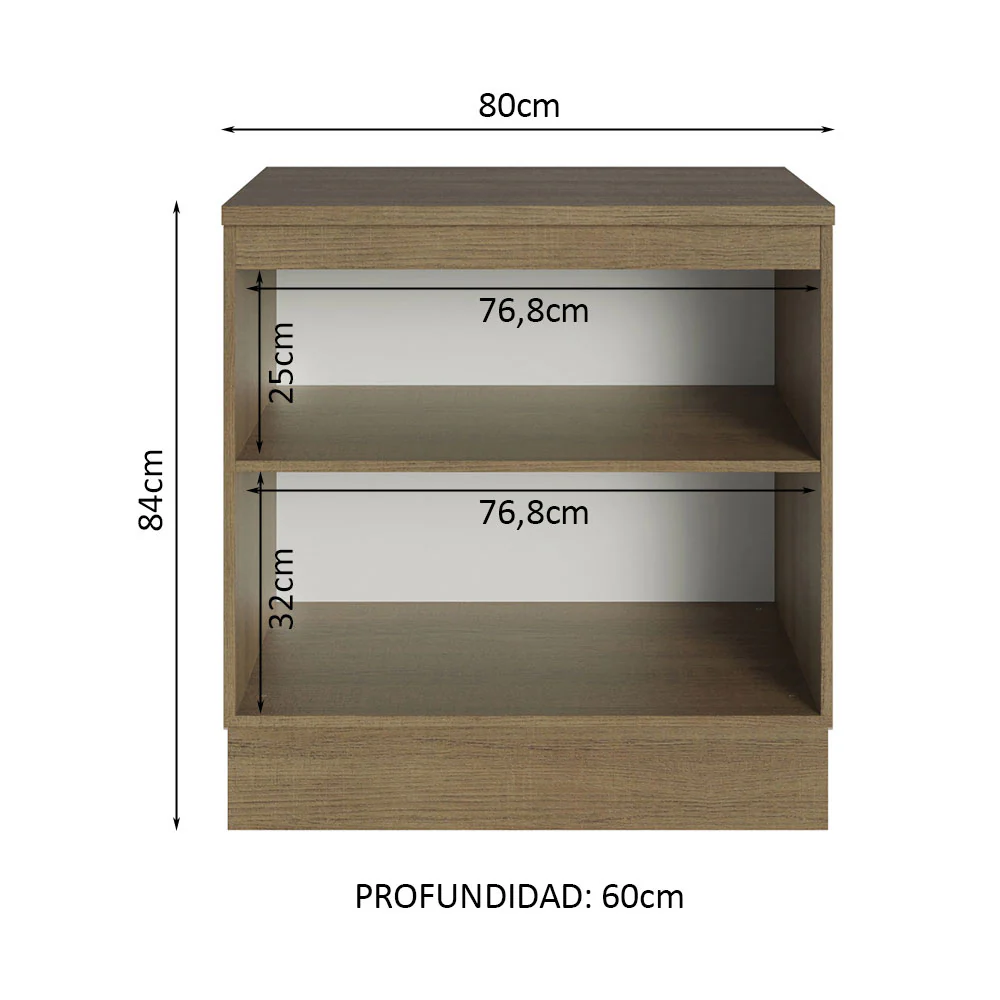 Bajo Mesada Multiuso Garaje 80cm (con Tapa) Marrón/Crema - Image 2