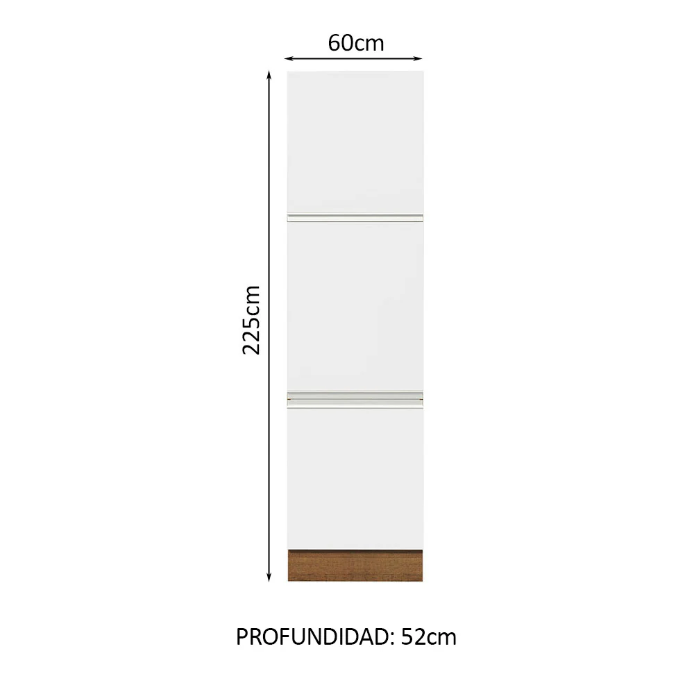 Despensero Organizador Madesa Glamy 60 cm 3 Puertas Marrón/Blanco - Image 2