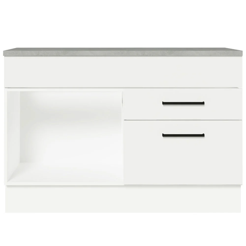 Bajo Mesada Cocina 120 cm 1 Puerta y 2 Cajones (Con Mesada) Blanco Agata Madesa - Image 9