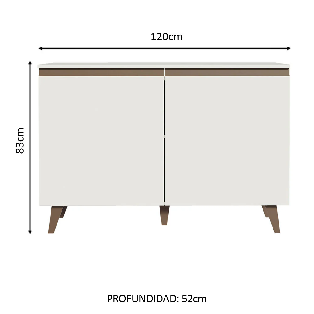 Bajo Mesada Cocina 120 cm 2 Puertas Blanco Reims Madesa - Image 2