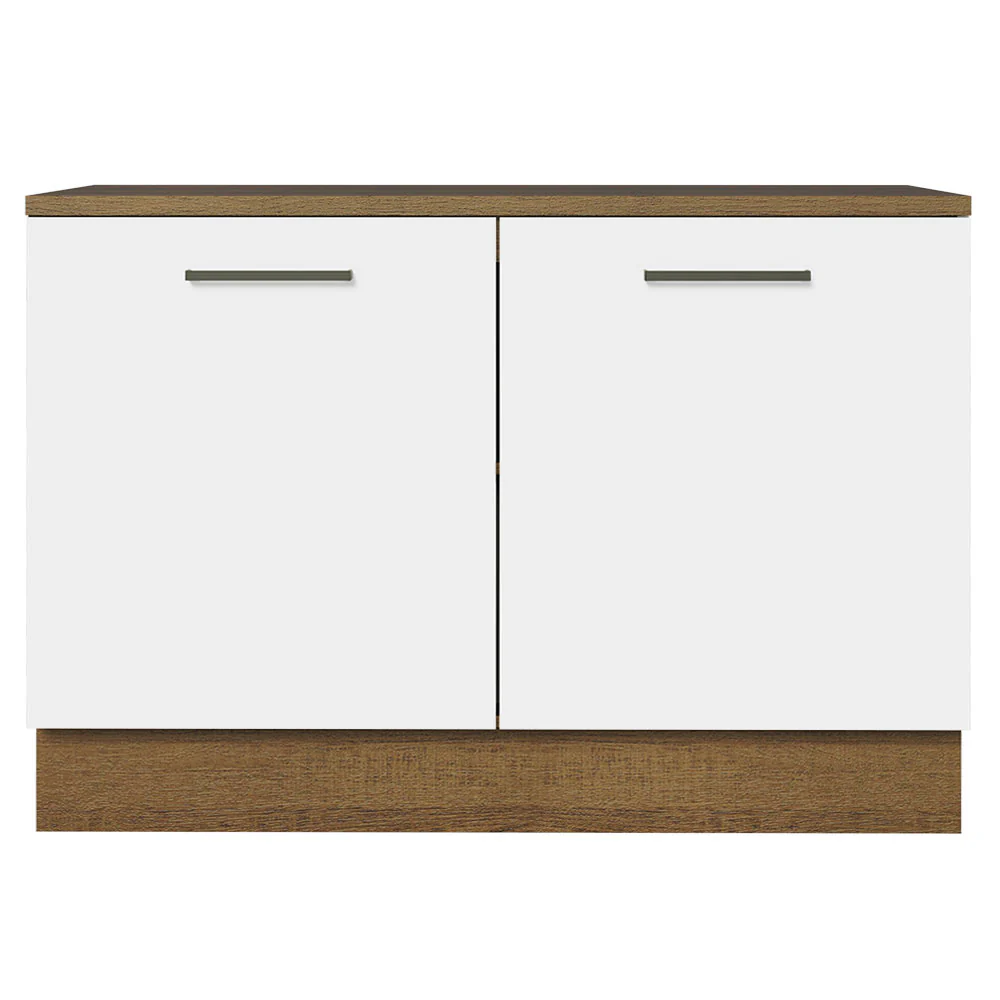 Bajo Mesada Cocina 120 cm 2 Puertas (Con Mesada) Marrón/Blanco Agata Madesa - Image 5