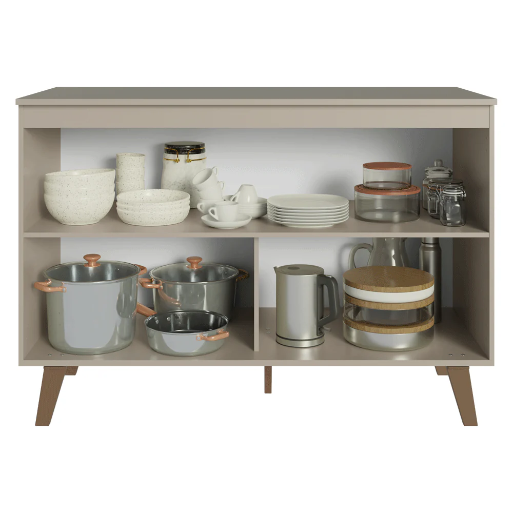 Bajo Mesada Cocina 120 cm 2 Puertas Con Patas Nice Crema - Image 5