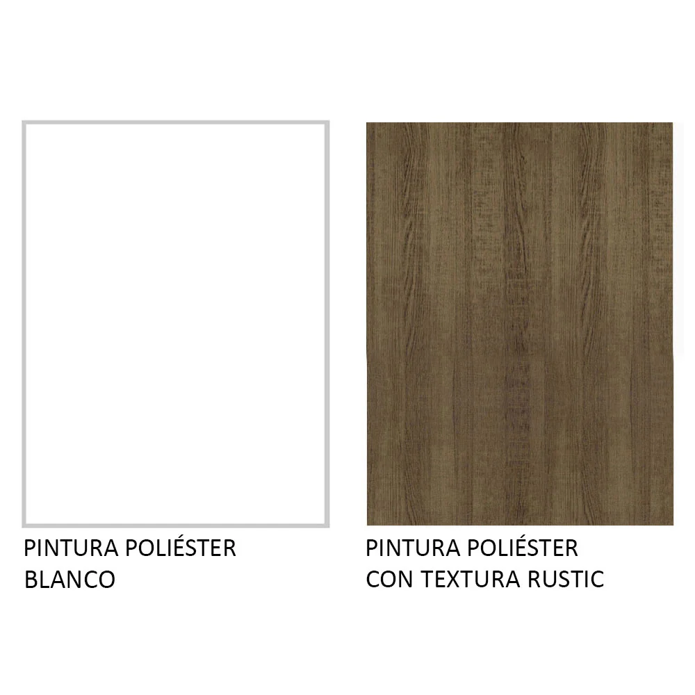 Bajo Mesada Cocina 120 cm 2 Puertas (Con Mesada) Blanco/Marrón Glamy Madesa - Image 3