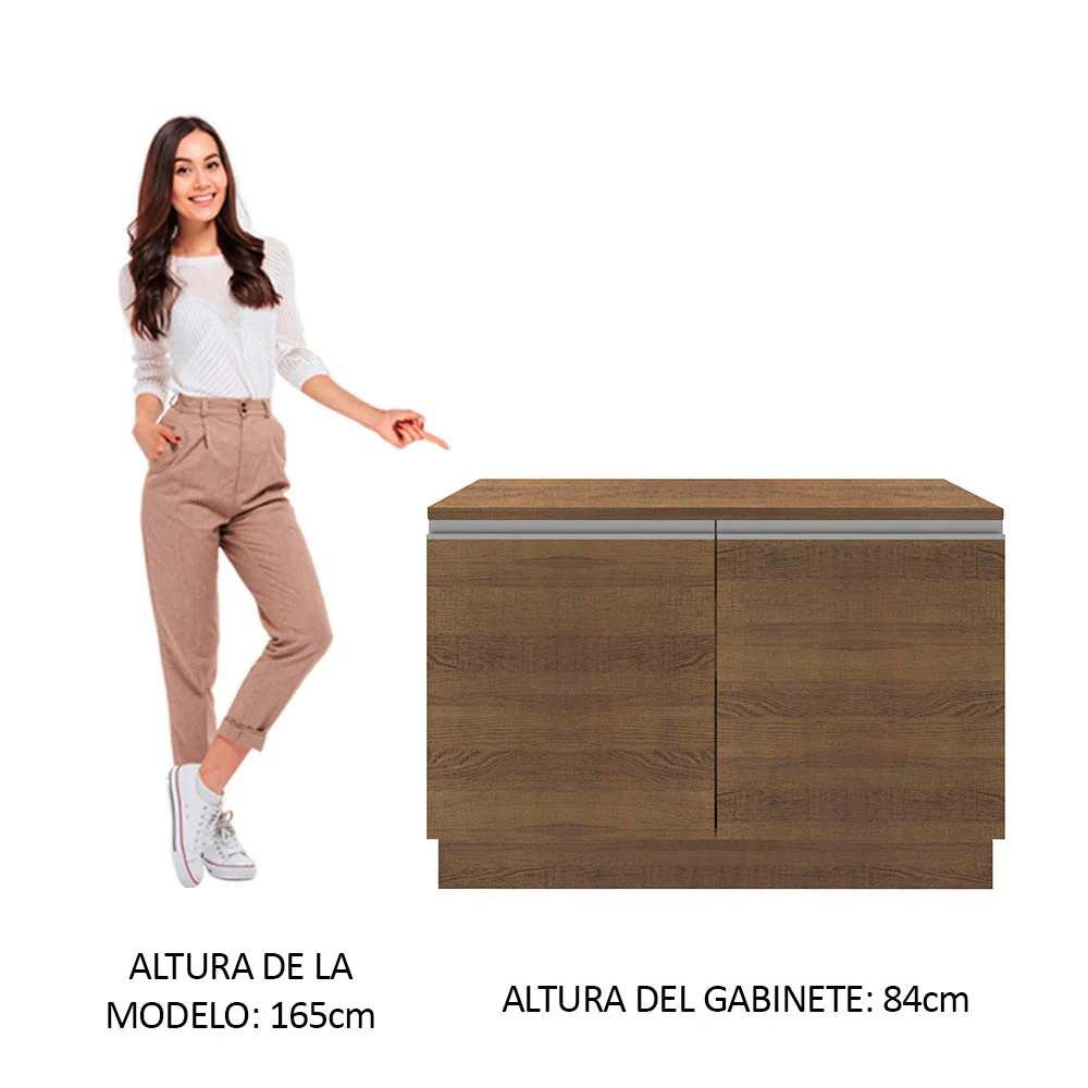 Bajo Mesada para Bacha 120 cm 2 Puertas (Con Mesada) Marrón Glamy Madesa - Image 5