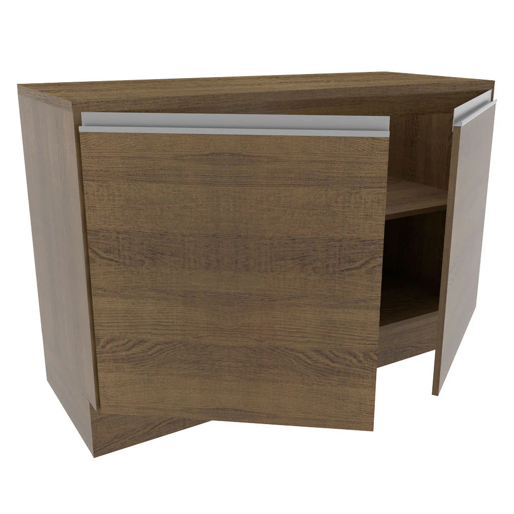 Bajo Mesada para Bacha 120 cm 2 Puertas (Con Mesada) Marrón Glamy Madesa - Image 7