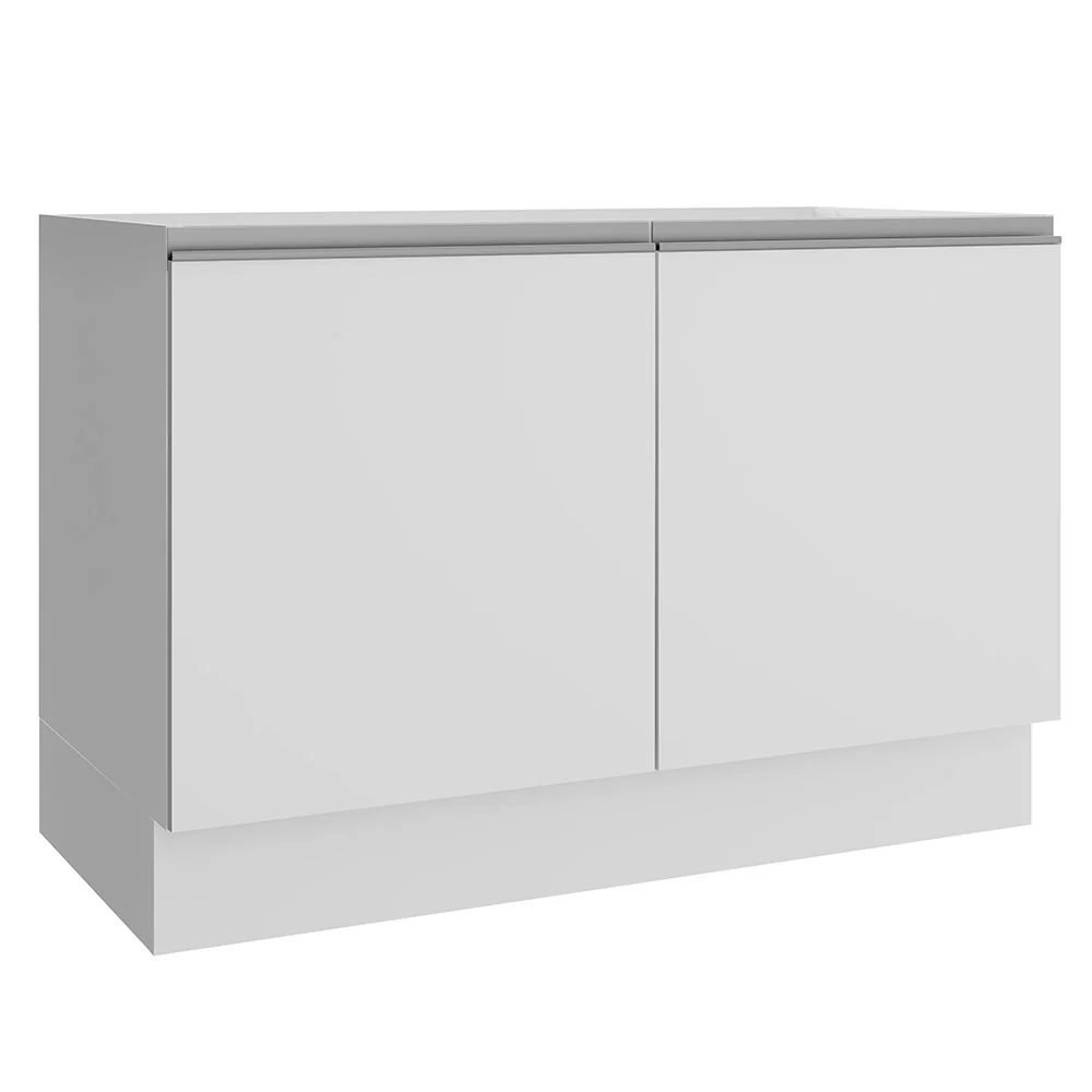 Bajo Mesada para Bacha 120 cm 2 Puertas (Sin Mesada y Bacha) Blanco Glamy Madesa