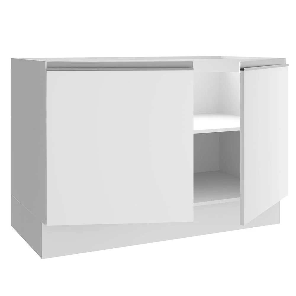 Bajo Mesada para Bacha 120 cm 2 Puertas (Sin Mesada y Bacha) Blanco Glamy Madesa - Image 6