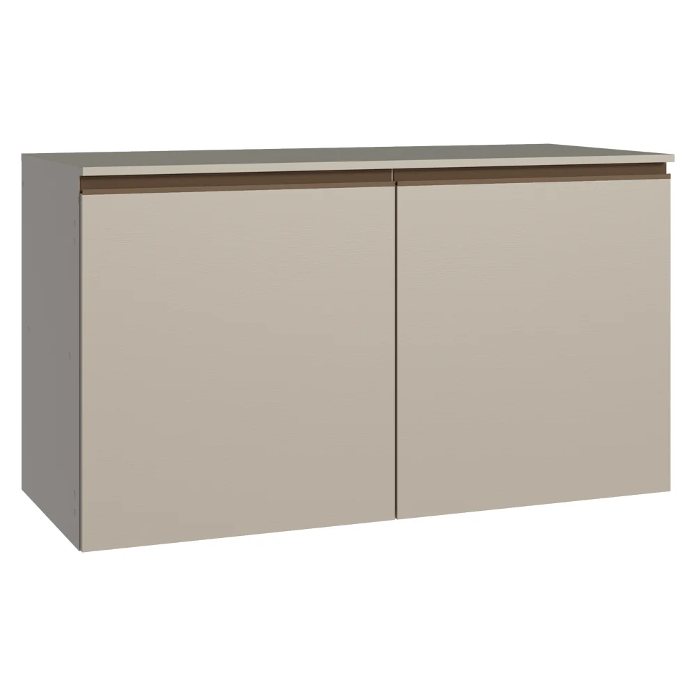 Bajo Mesada Cocina 120 cm 2 Puertas Sin Patas Nice Crema