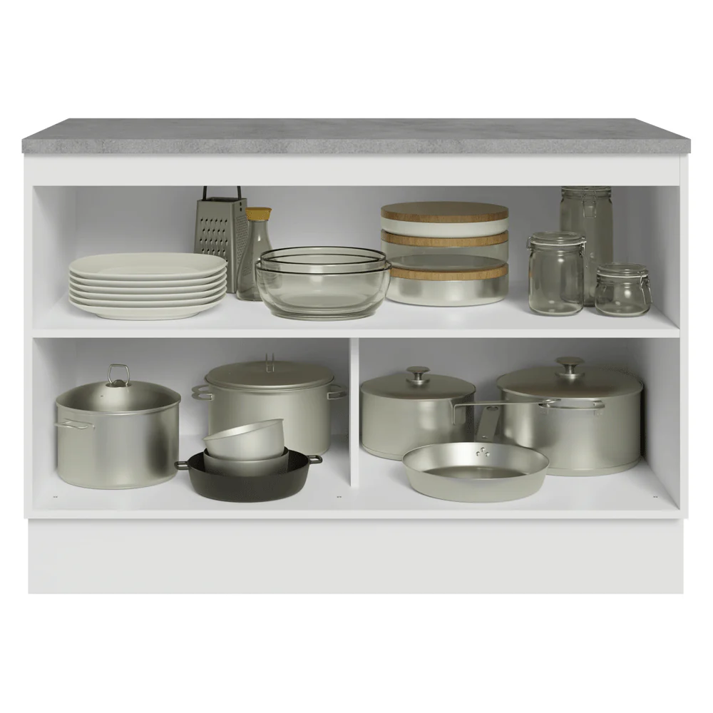 Bajo Mesada Cocina 120 cm (Con Mesada) Blanco/Crema Vik Madesa - Image 4