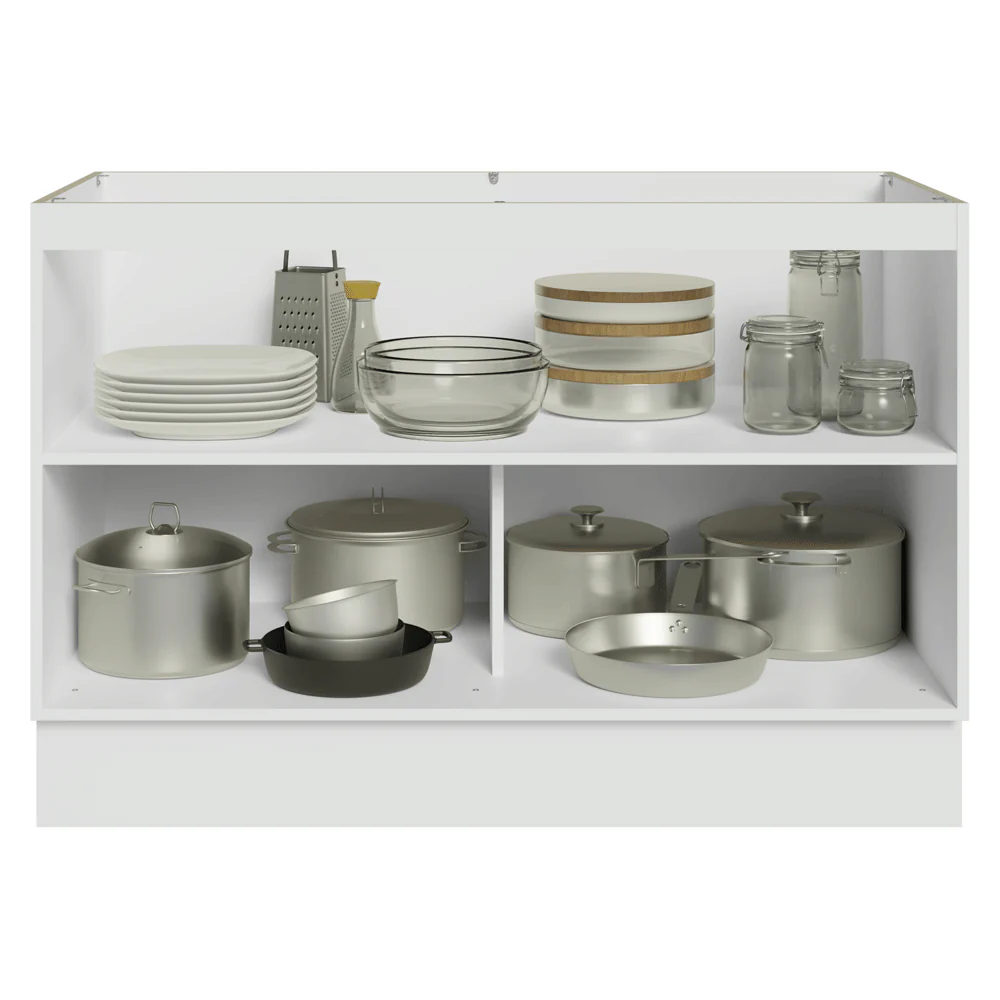 Bajo Mesada para Bacha 120 cm 2 Puertas (Sin Mesada) Blanco/Gris Vik Madesa - Image 4