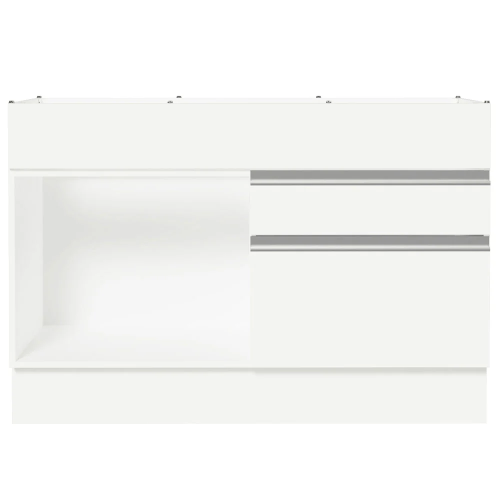 Bajo Mesada Cocina 120 x 60 cm 1 Puerta 2 Cajones Blanco (Sin Mesada) Glamy Madesa - Image 10