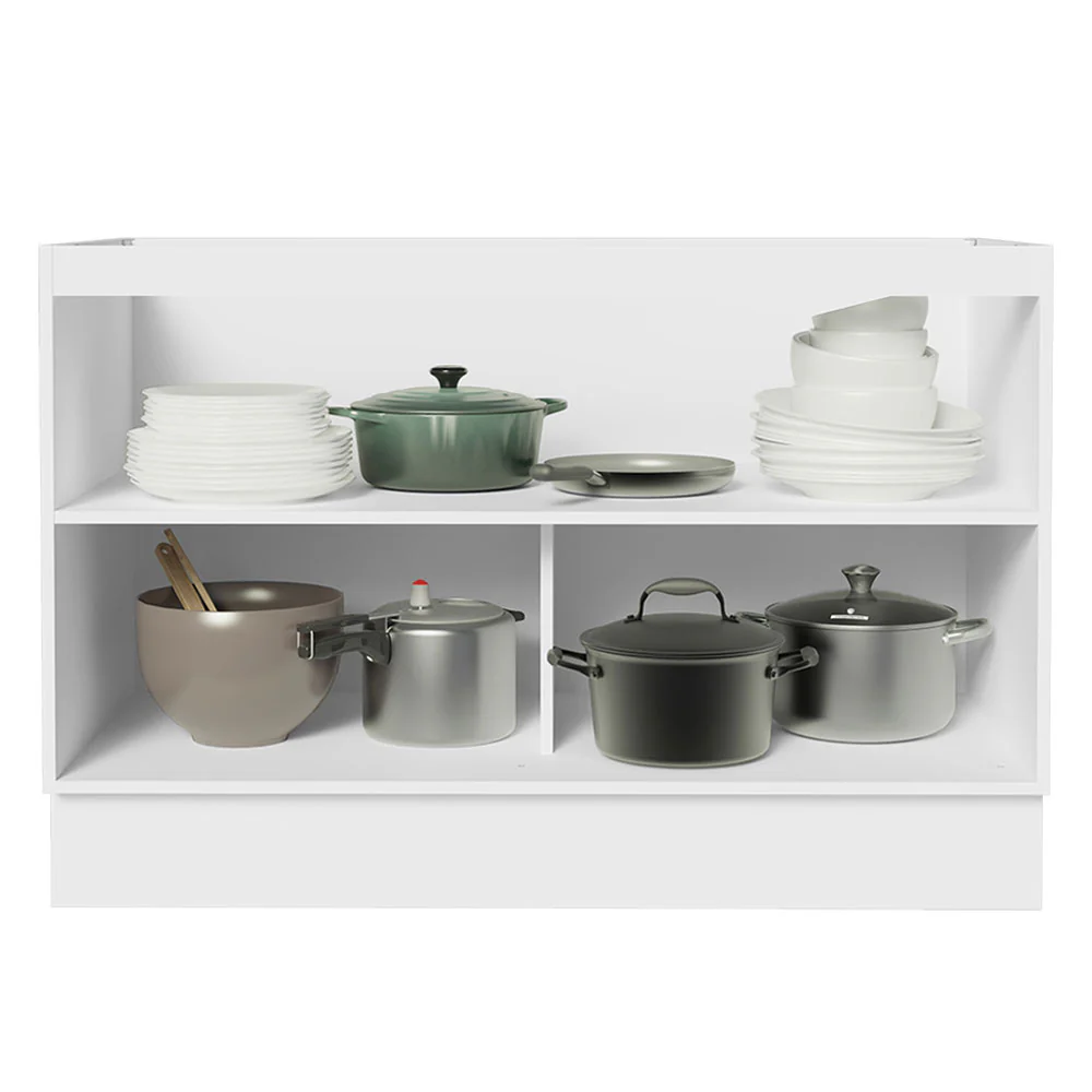 Bajo Mesada Cocina 120 x 60 cm 2 Puertas (Sin Mesada) Blanco Glamy Madesa - Image 3