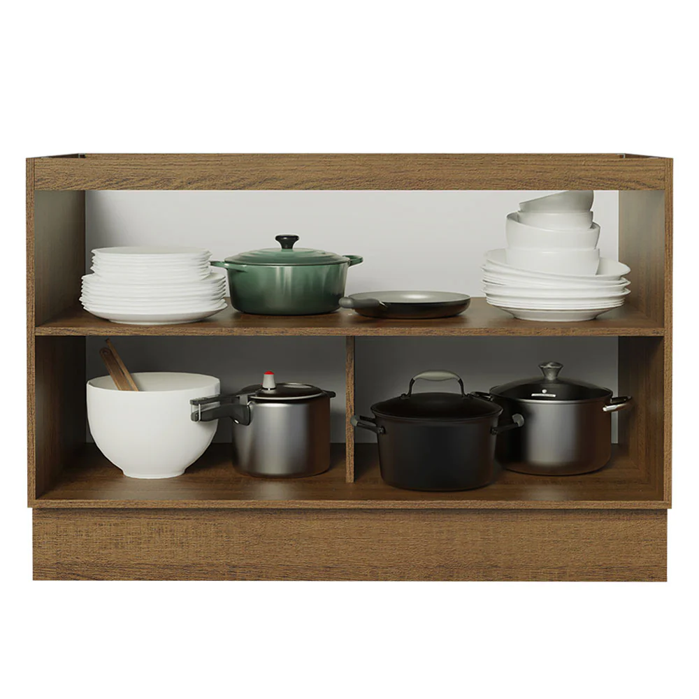 Bajo Mesada Cocina 120 x 60 cm 2 Puertas (Sin Mesada) Marrón/Blanco Glamy Madesa - Image 5