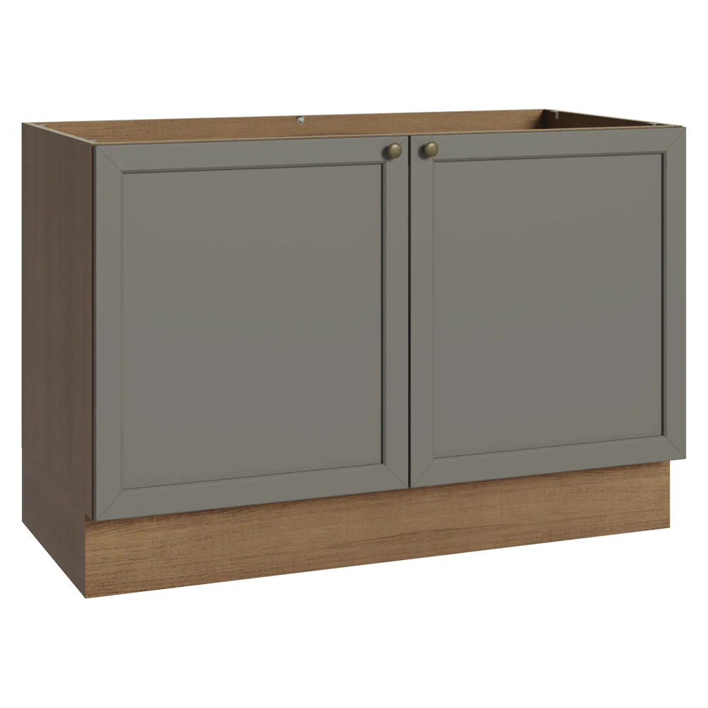 Bajo Mesada Cocina 120 x 60 cm (Sin Mesada) Marrón/Gris Vik Madesa
