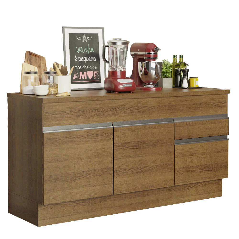 Bajo Mesada para Bacha 150 cm 2 Puertas y 2 Cajones (Con Tapa) Glamy Marrón - Image 2