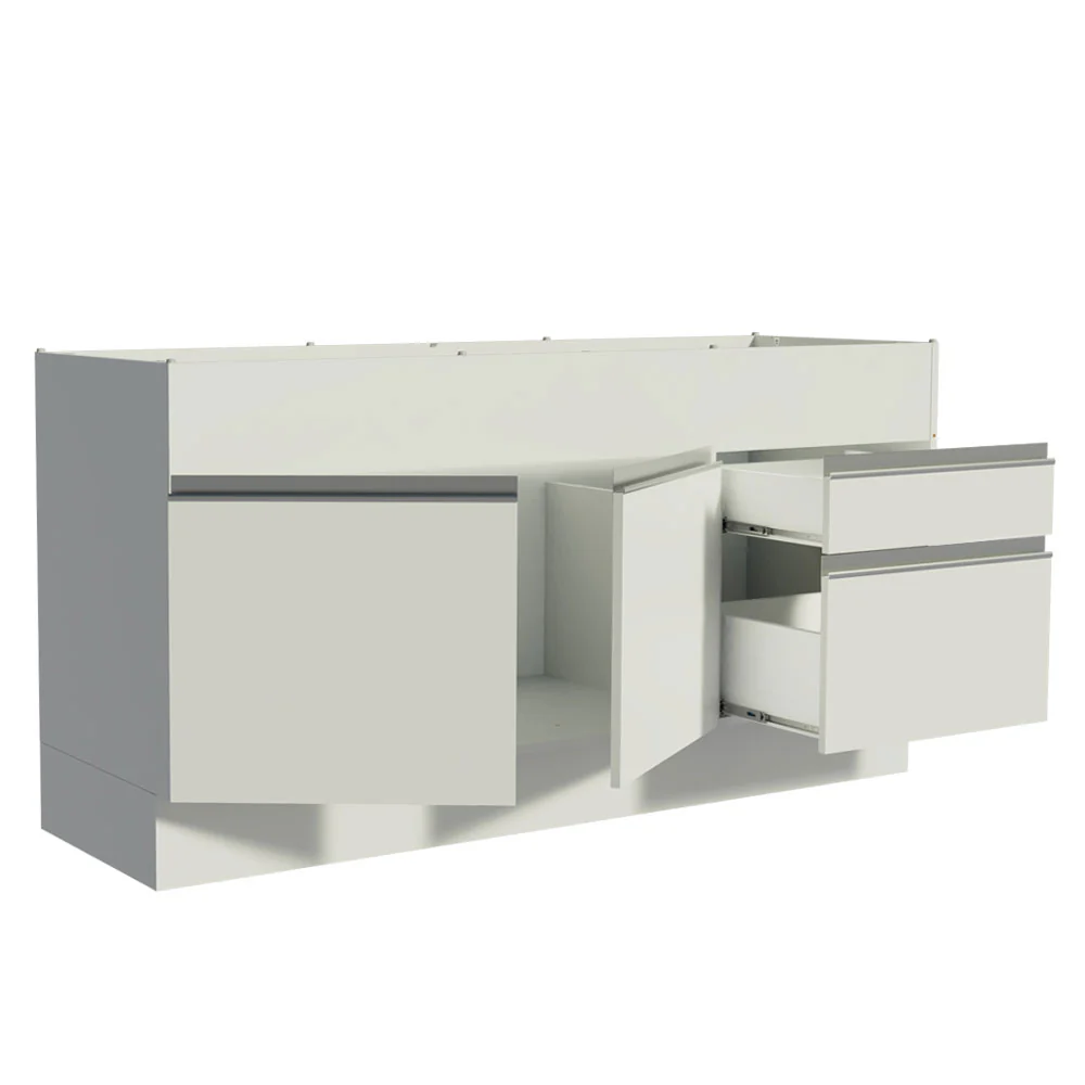 Bajo Mesada para Bacha 150 cm 2 Puertas y 2 Cajones (Sin Mesada) Glamy Blanco - Image 9
