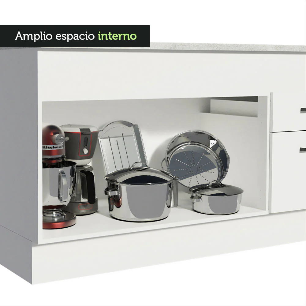 Bajo Mesada para Bacha 150cm (Con Tapa)Agata Blanco - Image 6