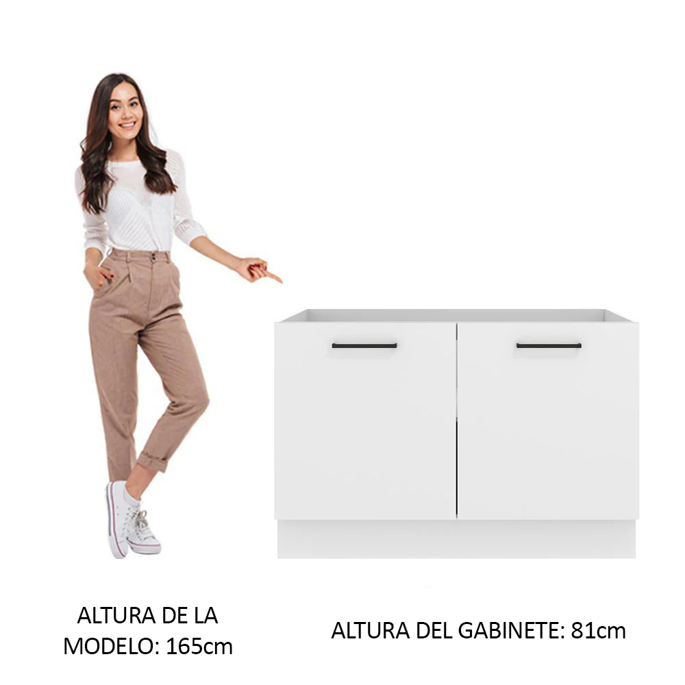 Bajo Mesada para Bacha con 2 Puertas (Sin Mesada y Bacha) Blanco Agata Madesa - Image 5