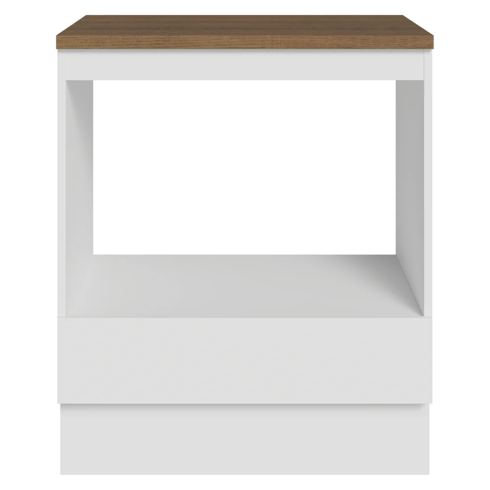 Bajo Mesada para Horno/Microondas 70 cm 1 Cajón Blanco Mesada Marrón - Image 7