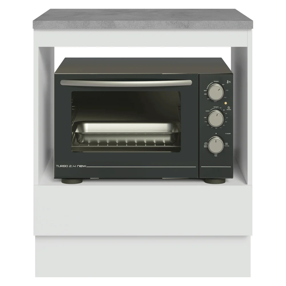 Bajo Mesada para Horno/Microondas 70 x 60 cm 1 Cajón (Con Mesada) Blanco Madesa - Image 7
