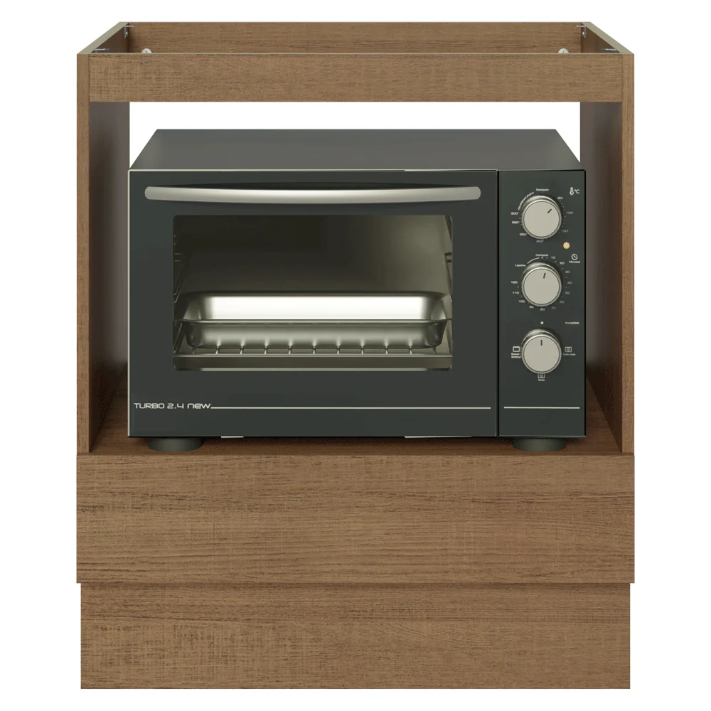 Bajo Mesada para Horno/Microondas 70 x 60 cm 1 Cajón (Sin Mesada) Marrón Madesa - Image 7