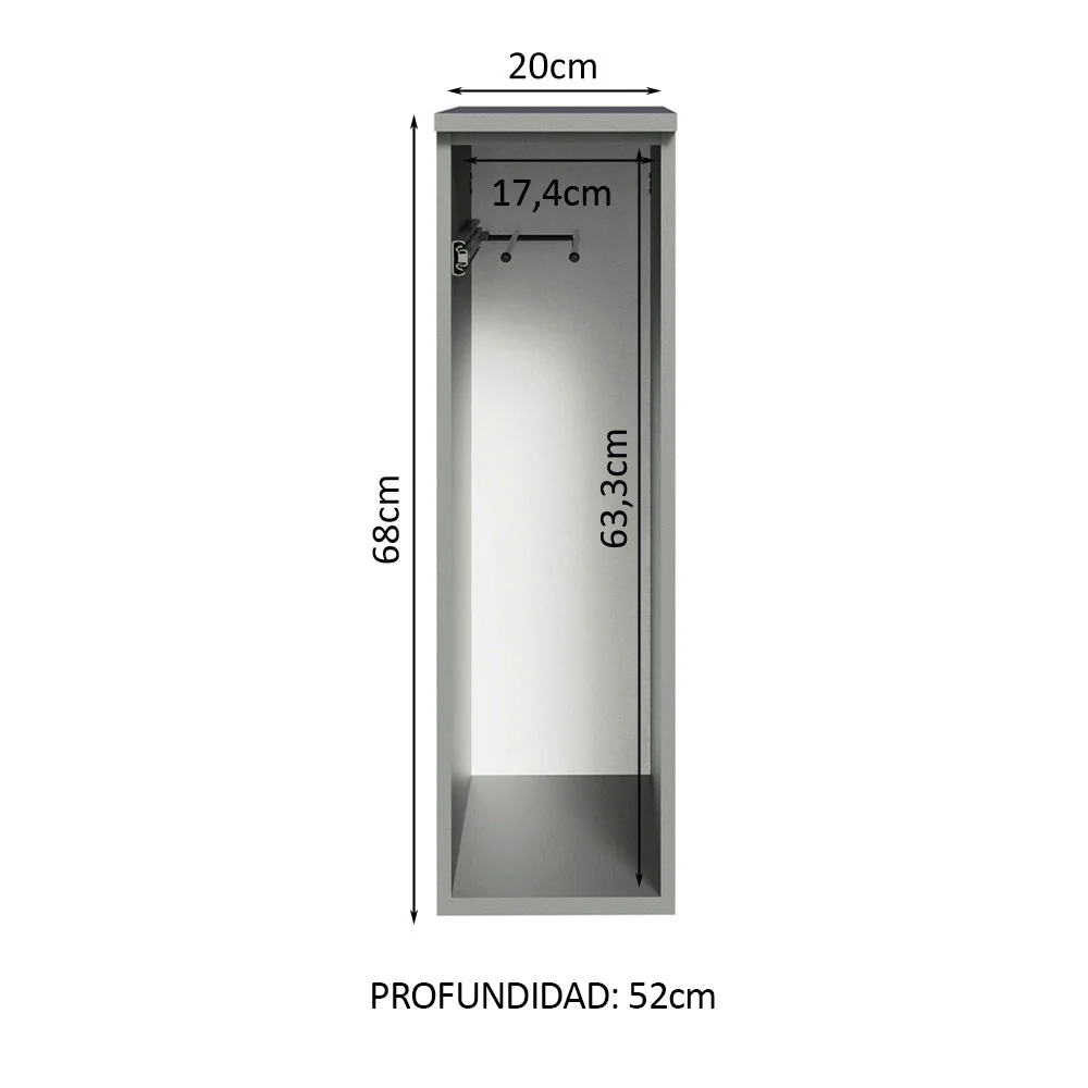 Bajo Mesada Porta repasador 20 cm Flotante Gris Nice - Image 3