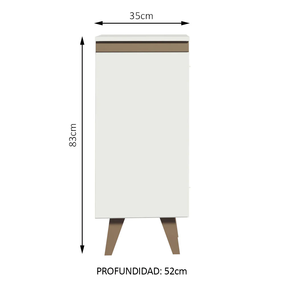 Bajo Mesada Reims 35 cm 1 Puerta Blanco - Image 2