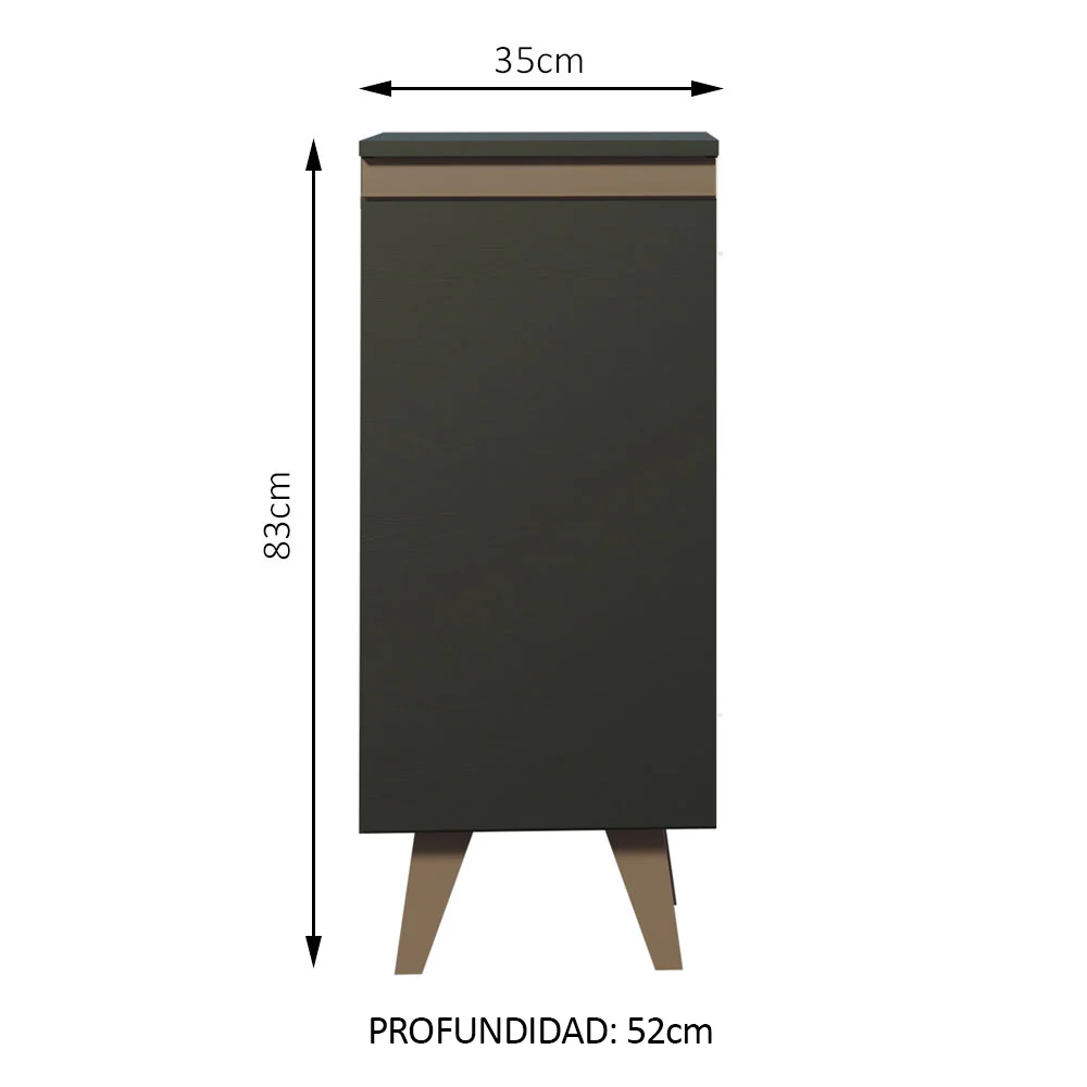 Bajo Mesada Reims 35 cm 1 Puerta Negro - Image 2