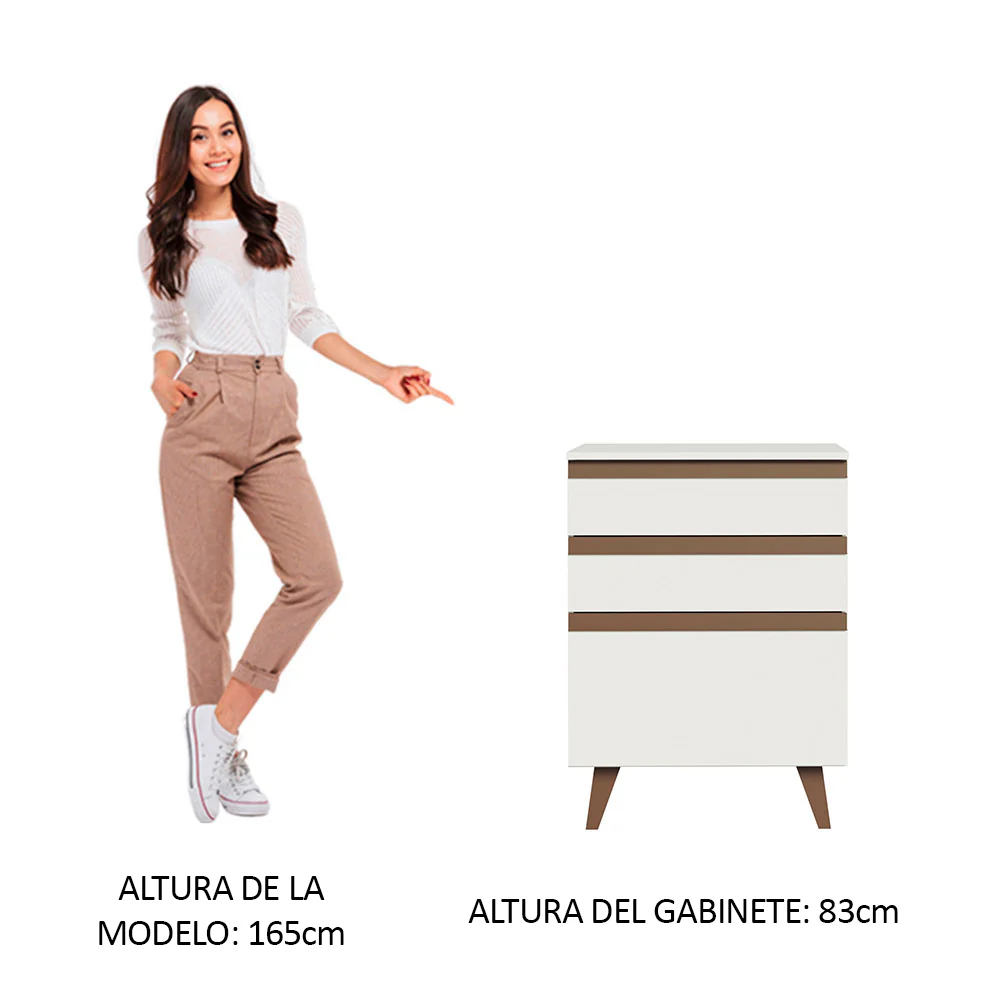 Bajo Mesada Reims 60 cm 3 Cajones Blanco - Image 5