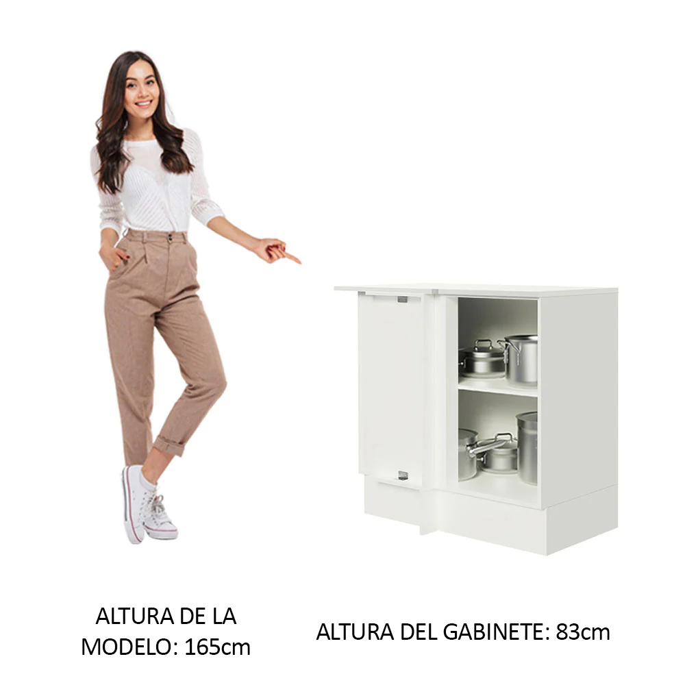 Bajo Mesada Esquinero 100% MDF com Mesada Blanco Smart Madesa - Image 3