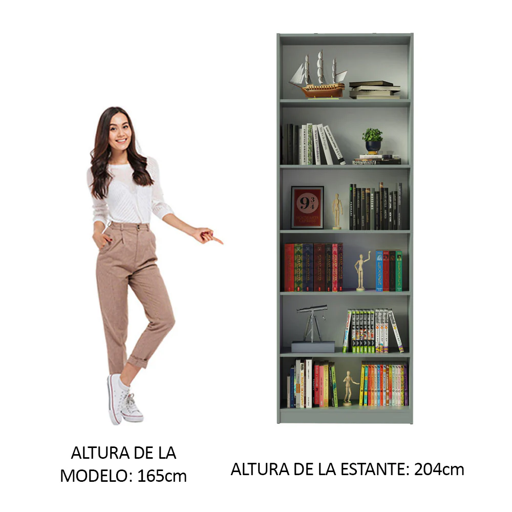 Biblioteca Organizador Madesa 6908 con 6 Nichos Gris - Image 5