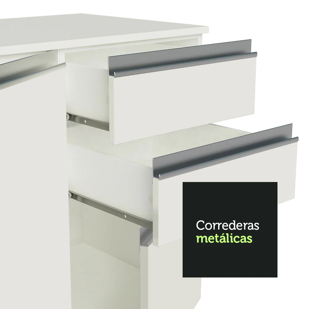 Cocina Compacta 100% MDF 170 cm Blanco Smart Madesa 01 - Image 7