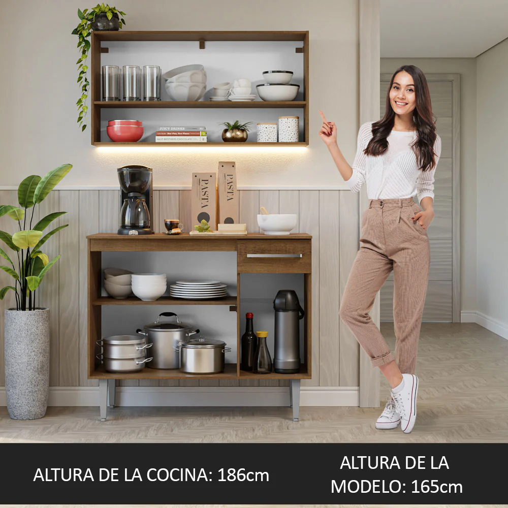 Cocina Compacta 105 cm Emilly Marrón 03 - Image 5