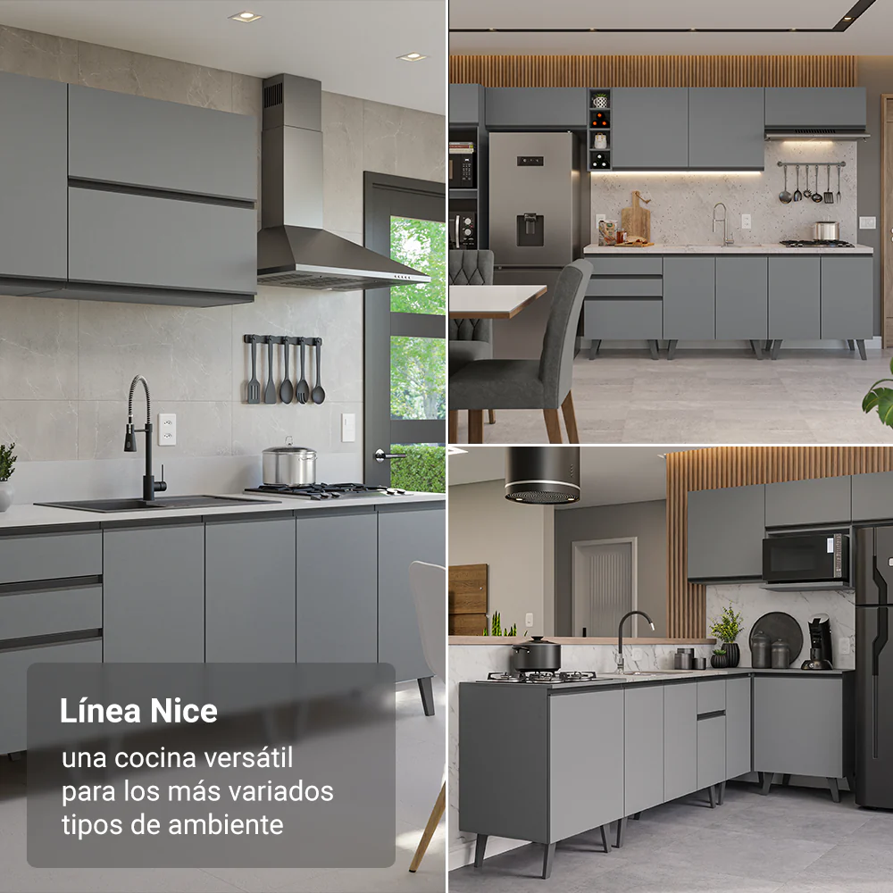 Combo de Cocina de 120 cm Gris Nice Madesa 05 - Image 5