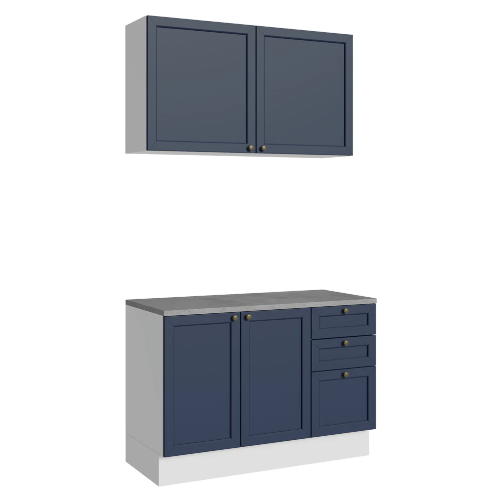 Cocina Compacta 120 cm Vik Blanco/Azul 01 - Image 4
