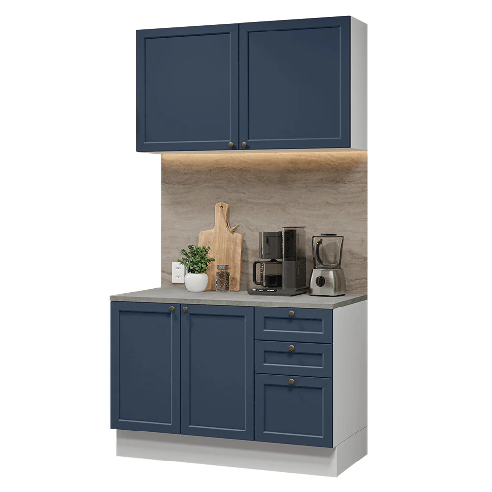 Cocina Compacta 120 cm Vik Blanco/Azul 01 - Image 8