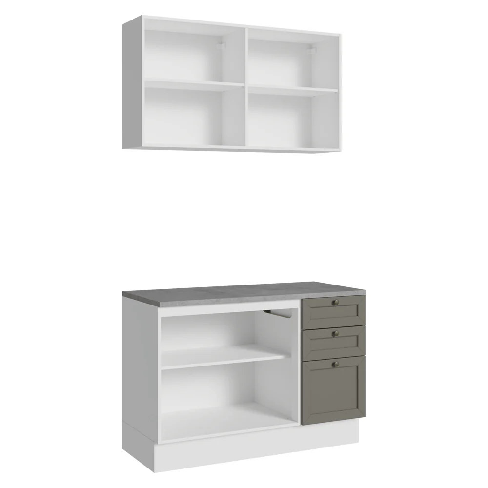Cocina Compacta 120 cm Vik Blanco/Gris 01 - Image 6