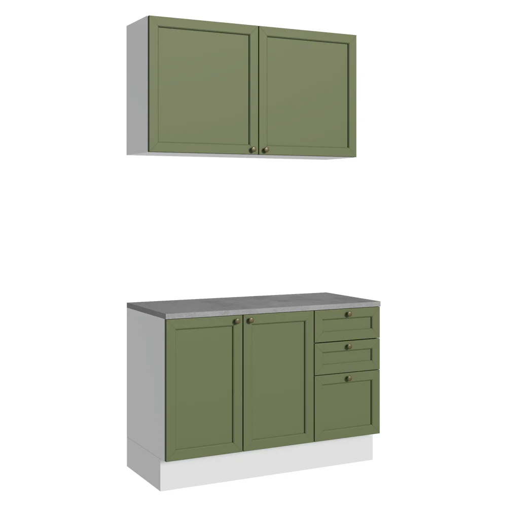 Cocina Compacta 120 cm Vik Blanco/Verde 01 - Image 4